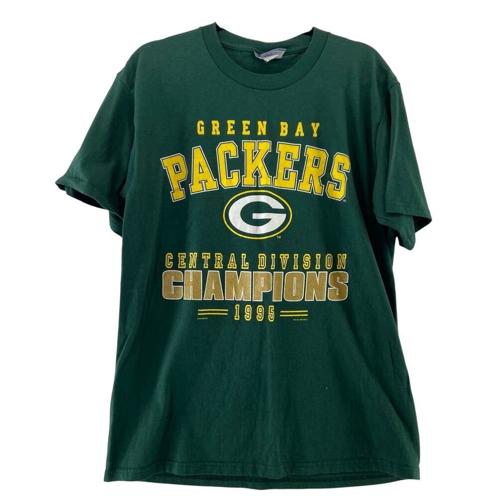 Vintage 1995 Green Bay Packers Central Division Champions Tee Lee Sport Size L
